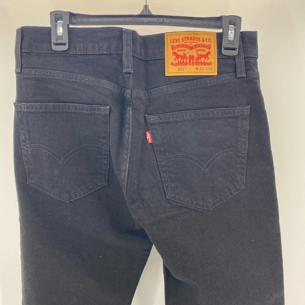 NEW Levi's 511 Jeans Slim Mens Tag 30x32 Fits 30x31 Black Advanced Stretch